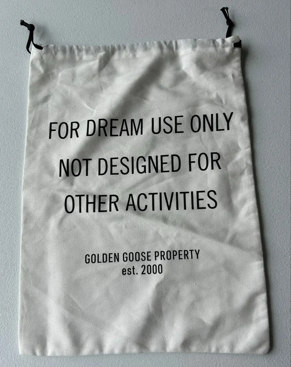 New! Golden Goose Dust Bag Cream Made in Italy Shoe Drawstring Storage Bag